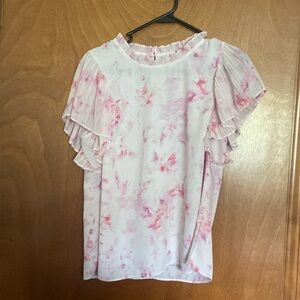 Pink and white top